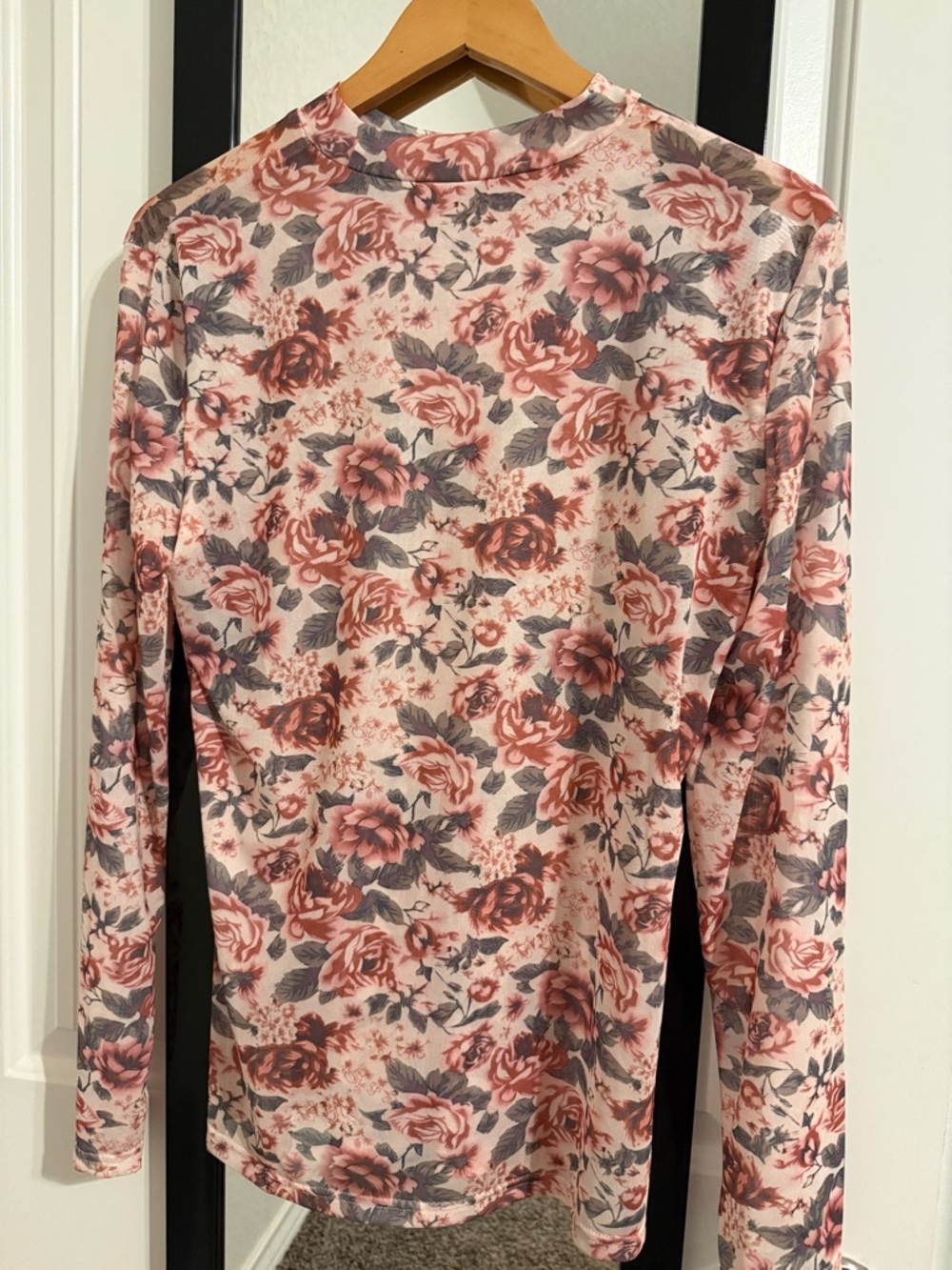 Floral Long Sleeve Top in Pink Rose Print